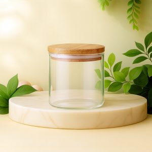 Банка для свічок з бамбуковою кришкою